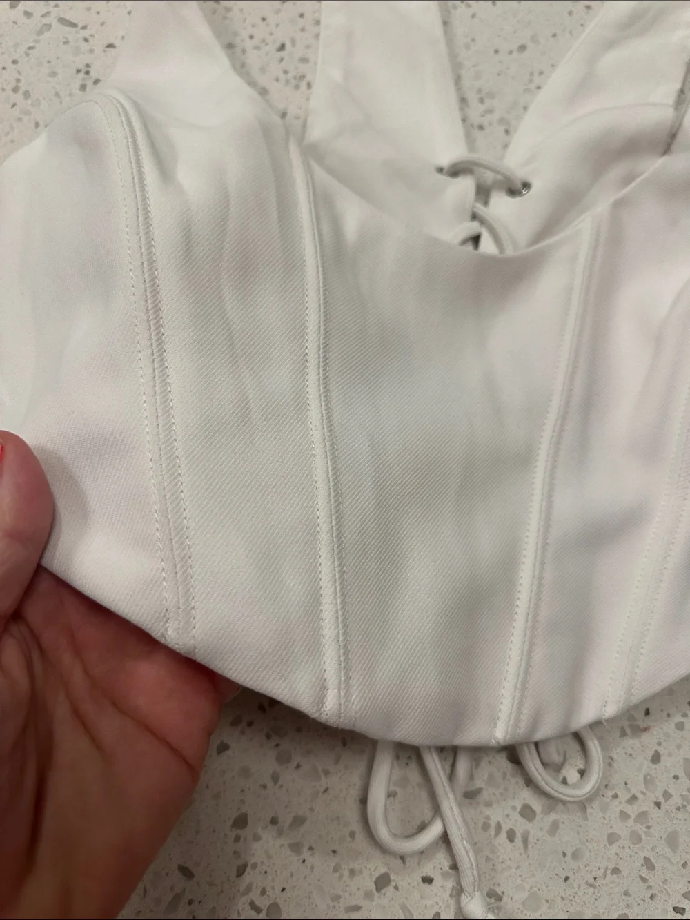 For Love & Lemons Nomi Ivory Lace-Up Corset Top size M NWOT